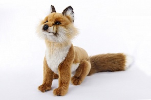 Мягкая игрушка - Рыжая лиса сидящая, 26 см. (Hansa, 7353)